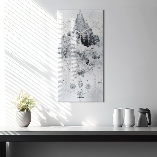 Téglalap alakú üvegóra Rajzfilm hegyek