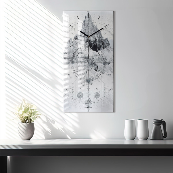 Téglalap alakú üvegóra Rajzfilm hegyek