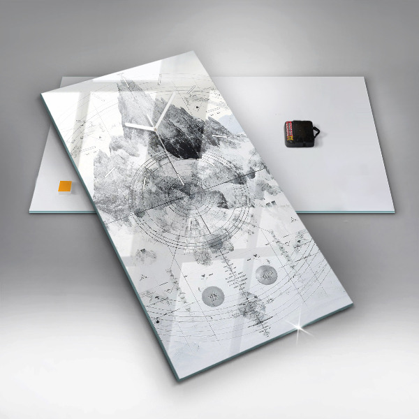 Téglalap alakú üvegóra Rajzfilm hegyek