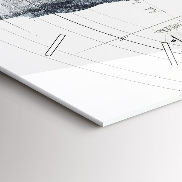 Téglalap alakú üvegóra Rajzfilm hegyek