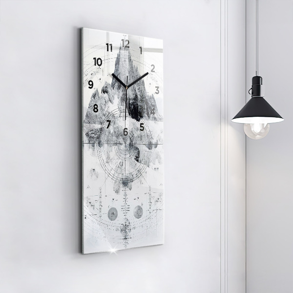 Téglalap alakú üvegóra Rajzfilm hegyek