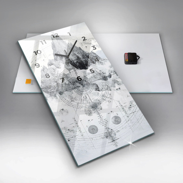 Téglalap alakú üvegóra Rajzfilm hegyek