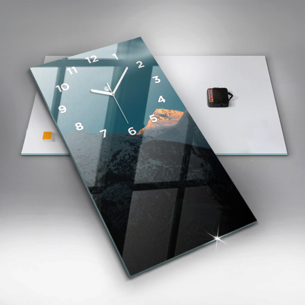 Téglalap alakú üvegóra Naplemente a hegyekben