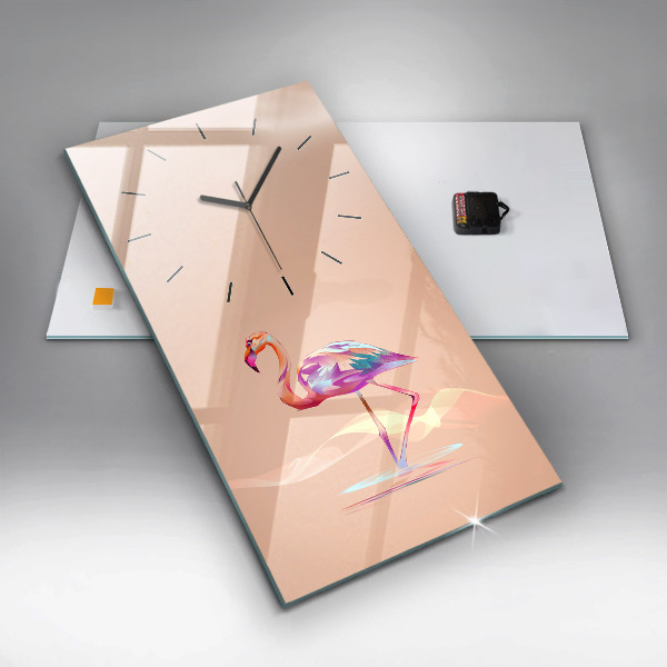 Téglalap alakú üvegóra Flamingo illusztráció