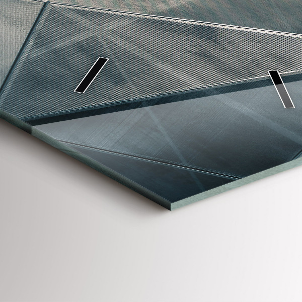 Téglalap alakú üvegóra Fém absztrakt háromszögek