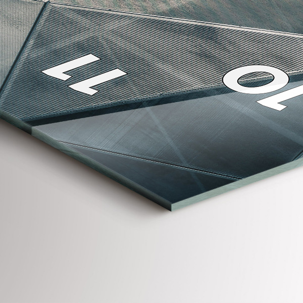 Téglalap alakú üvegóra Fém absztrakt háromszögek