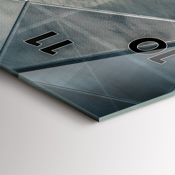 Téglalap alakú üvegóra Fém absztrakt háromszögek