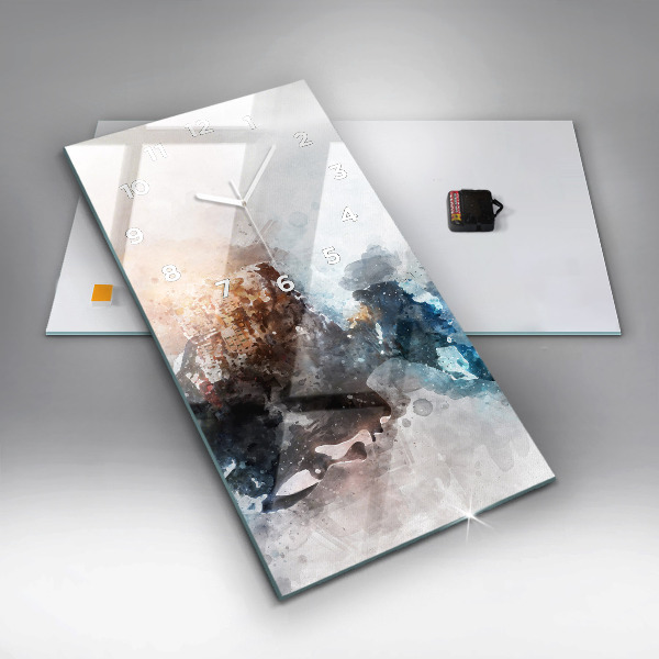 Téglalap alakú üvegóra Absztrakt arcok