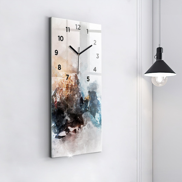 Téglalap alakú üvegóra Absztrakt arcok