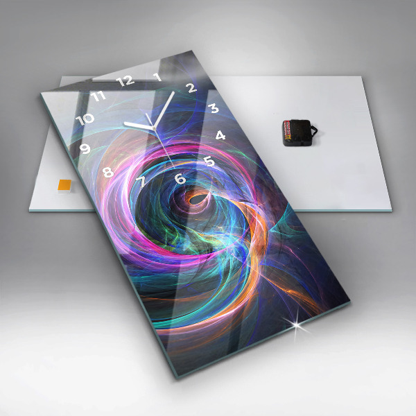 Téglalap alakú üvegóra Színes fraktál