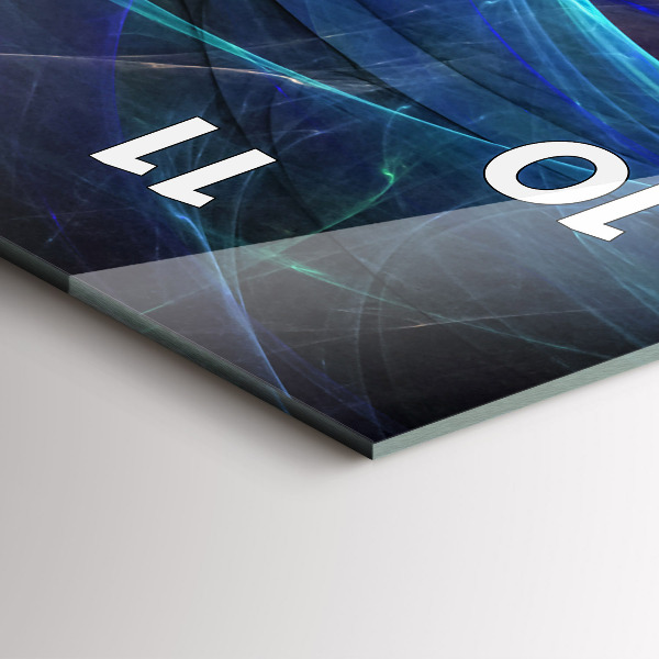 Téglalap alakú üvegóra Színes fraktál