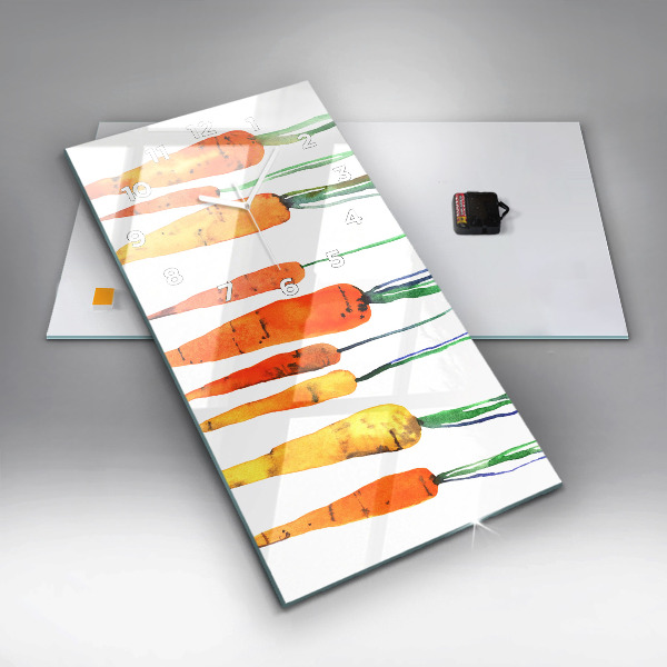 Téglalap alakú üvegóra Sárgarépa illusztráció