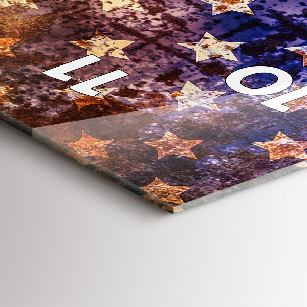 Téglalap alakú üvegóra Vintage USA zászló