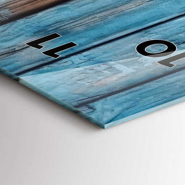 Téglalap alakú üvegóra Kék táblák