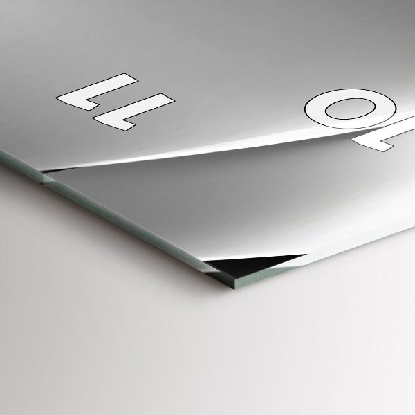 Téglalap alakú üvegóra Ezüst absztrakció