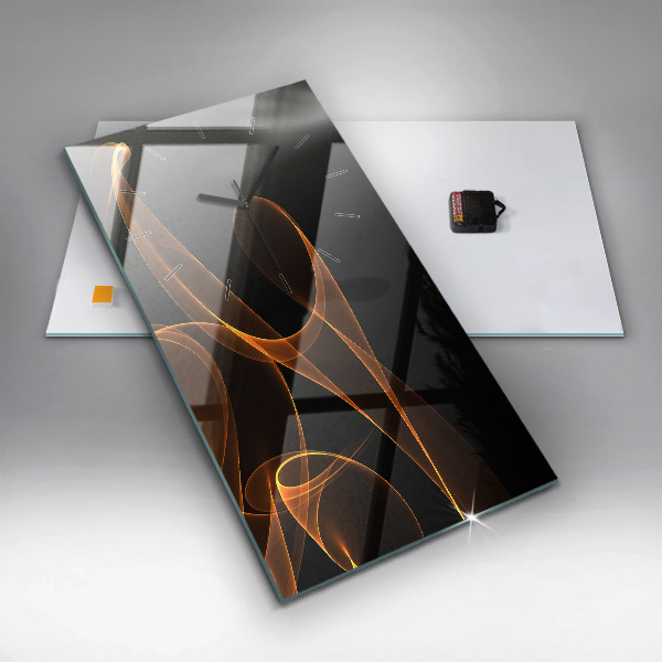 Téglalap alakú üvegóra Narancssárga vonalak