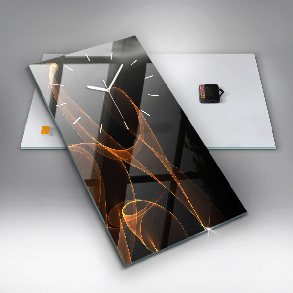 Téglalap alakú üvegóra Narancssárga vonalak