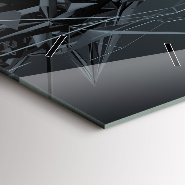 Téglalap alakú üvegóra Fekete absztrakció