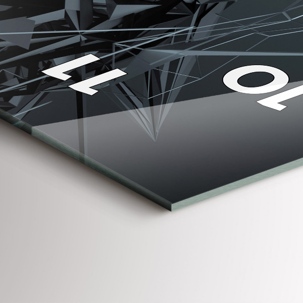 Téglalap alakú üvegóra Fekete absztrakció