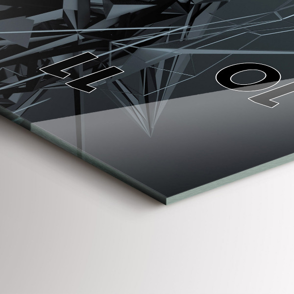 Téglalap alakú üvegóra Fekete absztrakció