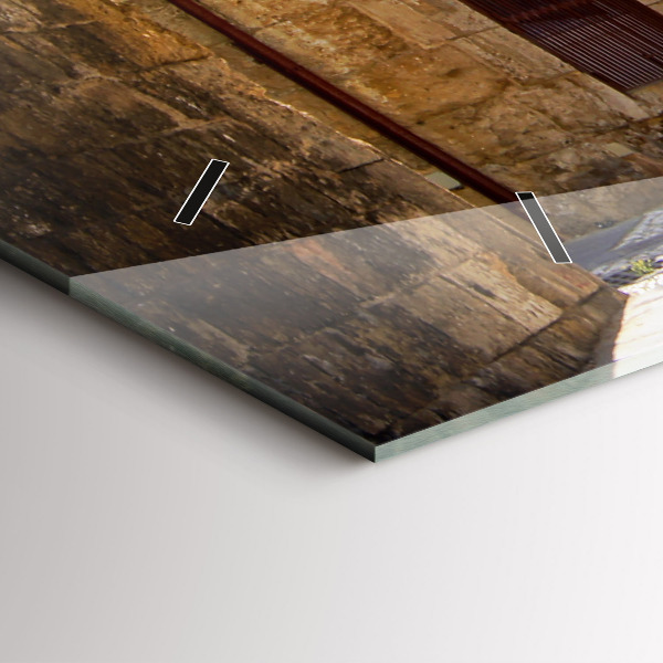 Vízszintes üvegóra Rodosz festői utcája