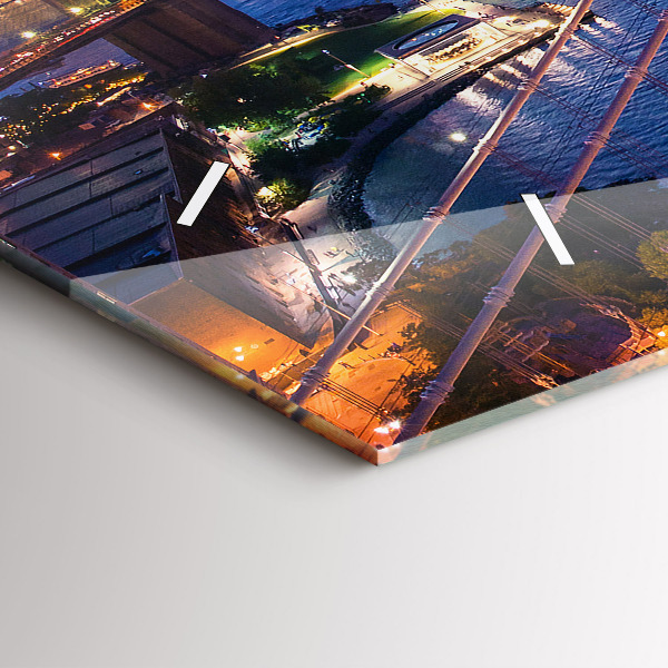 Vízszintes üvegóra New York és a naplemente