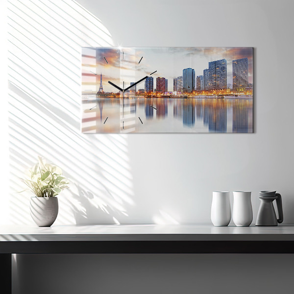 Vízszintes üvegóra Panoráma az Eiffel-toronnyal