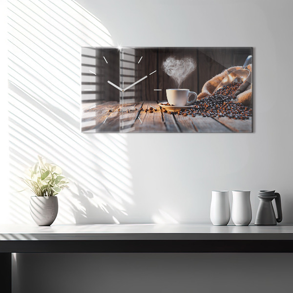 Vízszintes üvegóra Egy csésze kávét