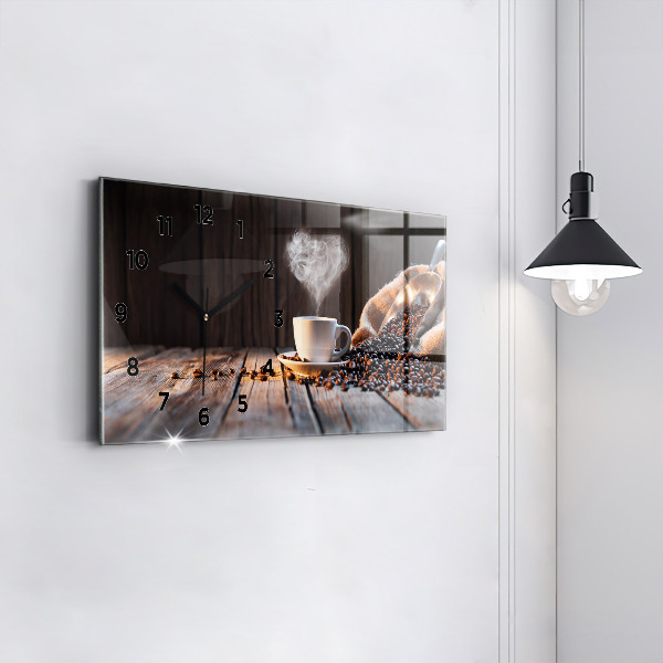 Vízszintes üvegóra Egy csésze kávét