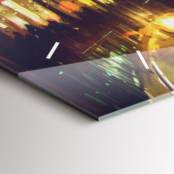 Vízszintes üvegóra Festett város