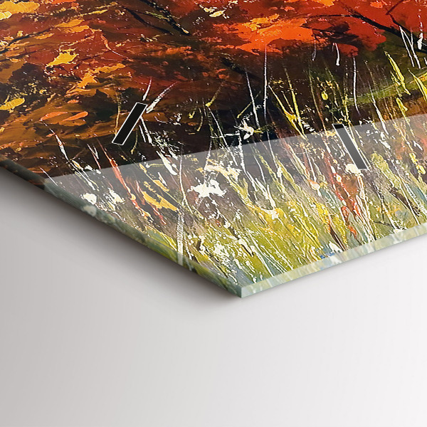 Vízszintes üvegóra Őszi táj egy folyóval