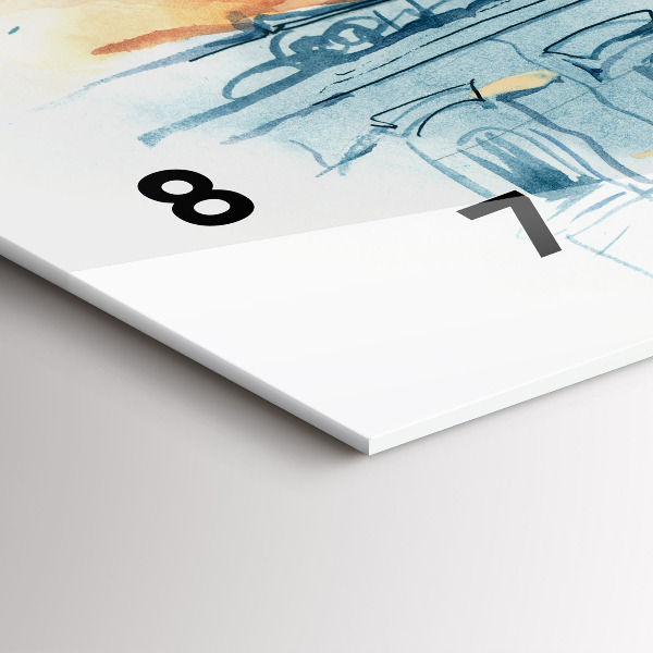 Vízszintes üvegóra Emberek akvarellben