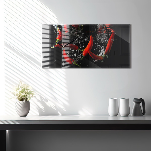 Vízszintes üvegóra Paprika vízben