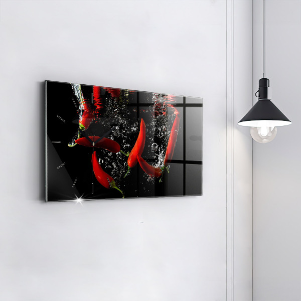 Vízszintes üvegóra Paprika vízben