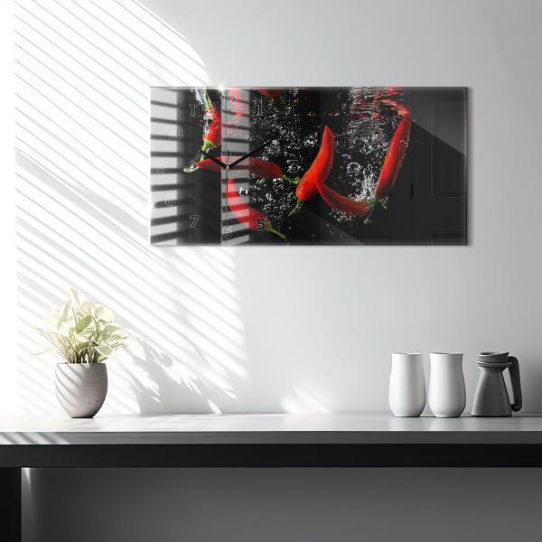 Vízszintes üvegóra Paprika vízben