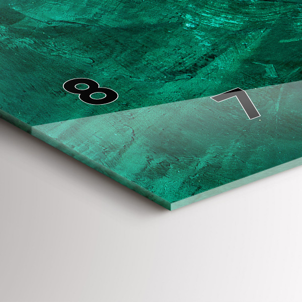 Vízszintes üvegóra Smaragd fal