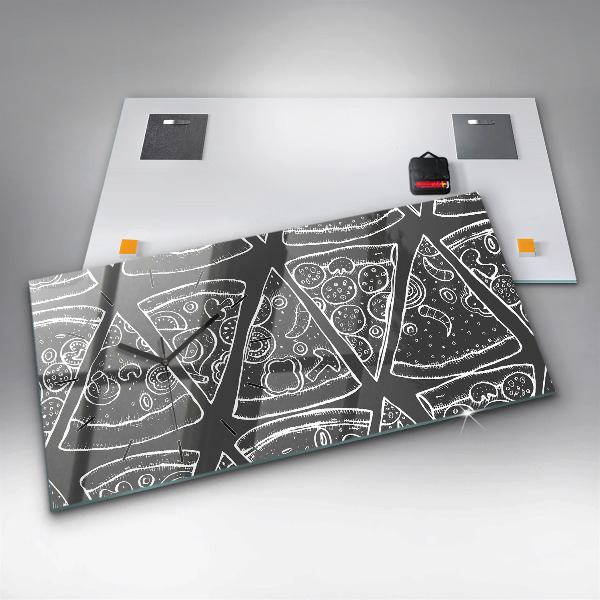 Vízszintes üvegóra Festett pizza