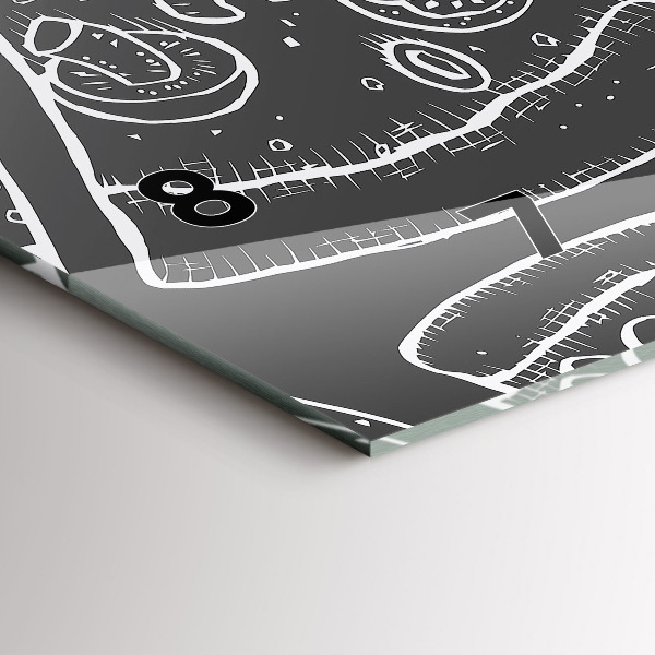 Vízszintes üvegóra Festett pizza