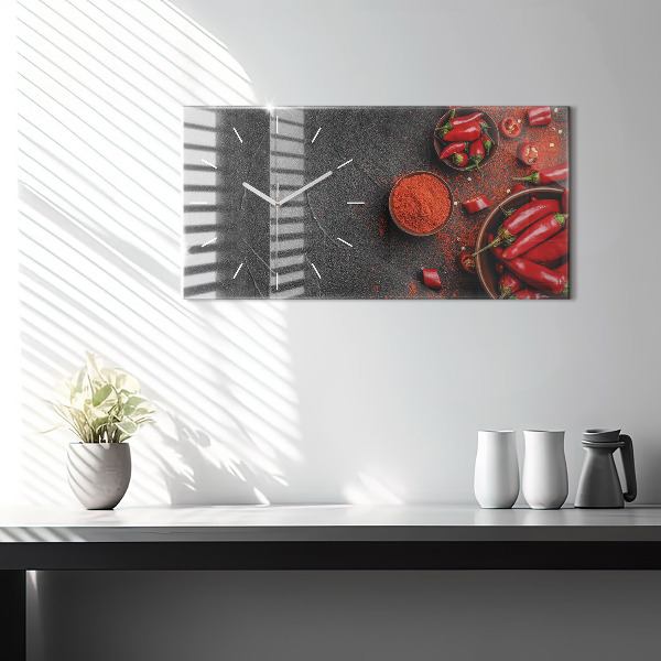 Vízszintes üvegóra Piros paprika