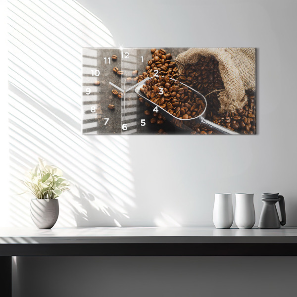 Vízszintes üvegóra Egy zacskó kávébab