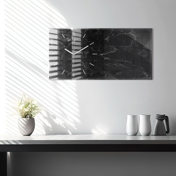 Vízszintes üvegóra Fekete márvány