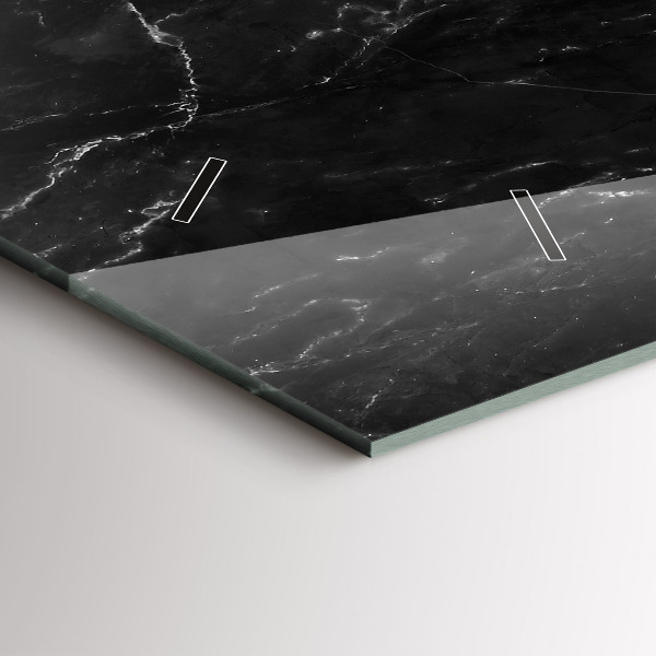 Vízszintes üvegóra Fekete márvány