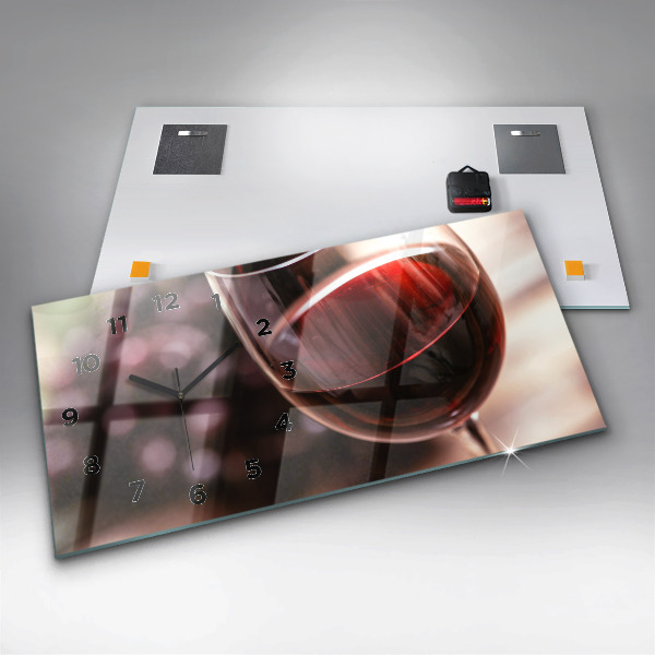 Vízszintes üvegóra Egy pohár vörösbor