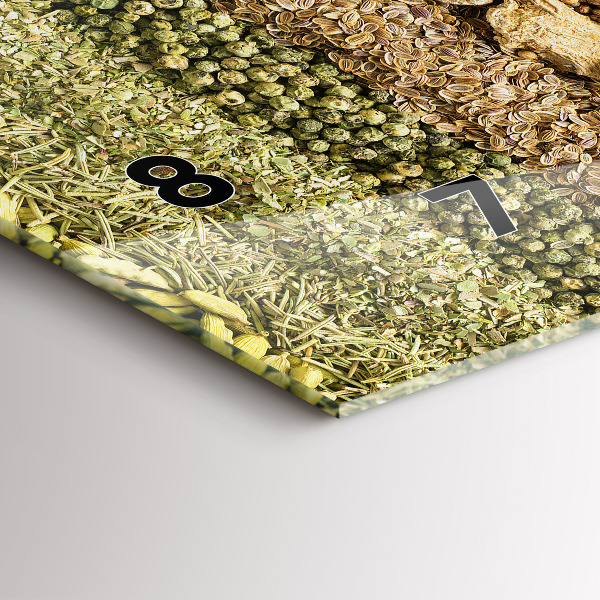 Vízszintes üvegóra Fűszerek sorai