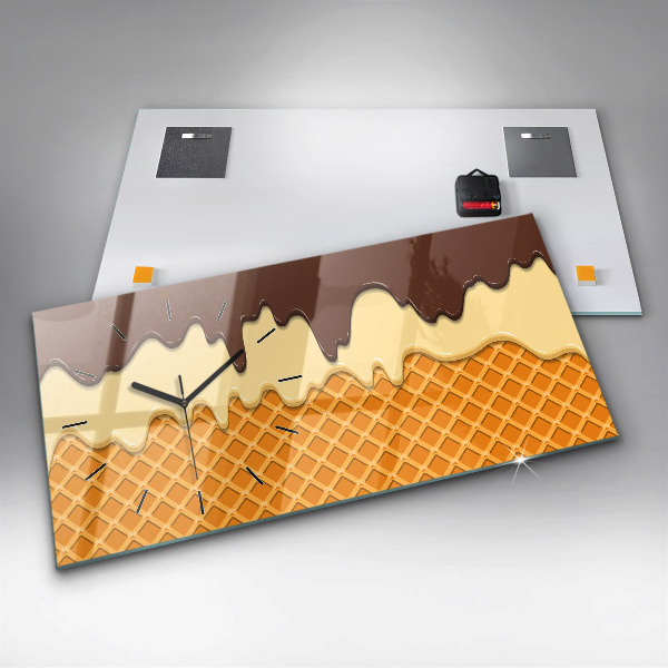 Vízszintes üvegóra Gofri és fagylalt