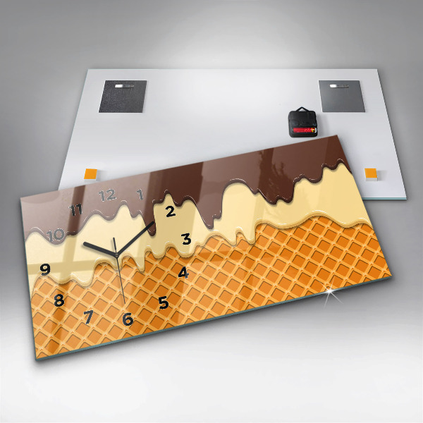 Vízszintes üvegóra Gofri és fagylalt