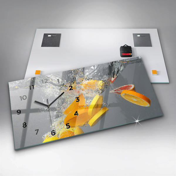 Vízszintes üvegóra Citrus vízben