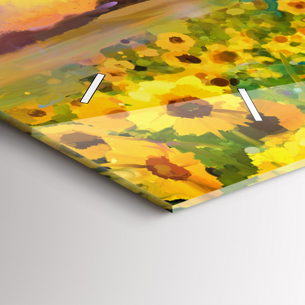 Vízszintes üvegóra Napraforgó mező