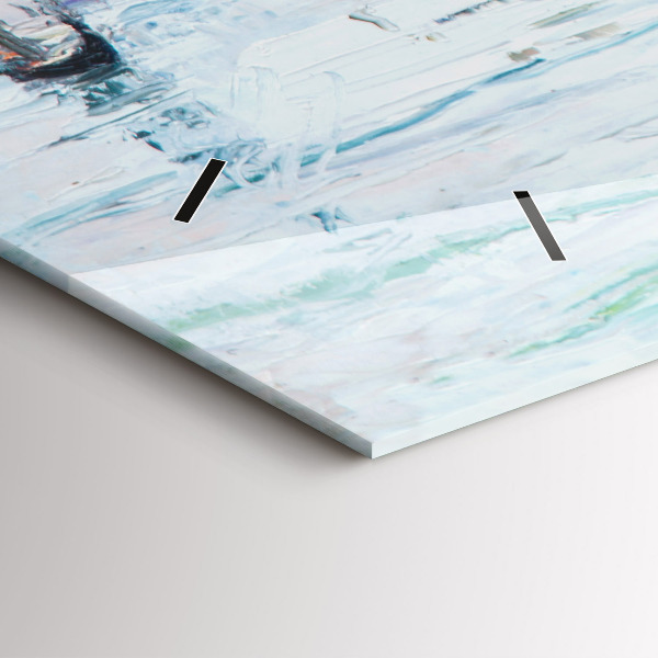 Vízszintes üvegóra Olajfestmény yacht tenger