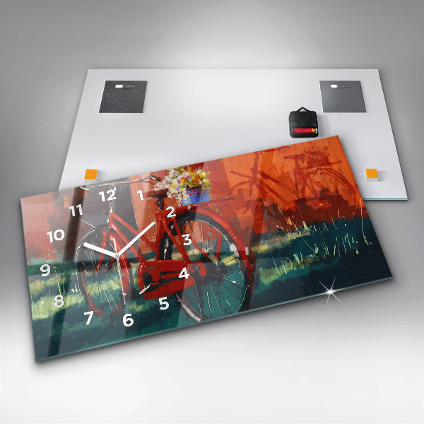 Vízszintes üvegóra Festett bicikli